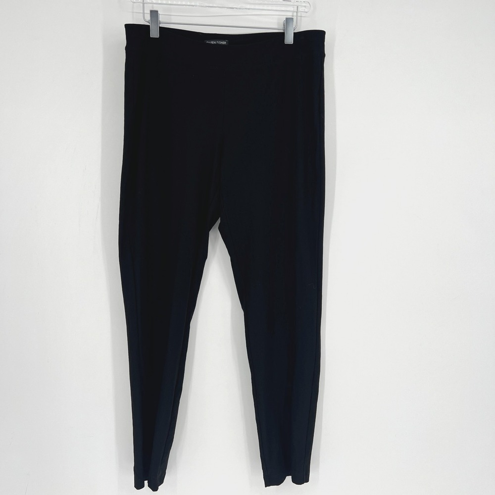 Eileen Fisher Pants Womens M Black Washable Stretch‎ Crepe Core Staple Basic